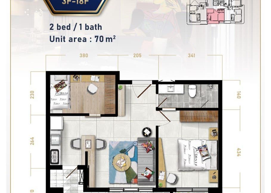 Two Bedroom Apartment for Rent with Best Location In BKK1 (12)