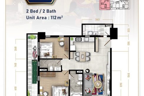 Luxury Two Bedrooms Apartment for Rent In BKK1 (7)